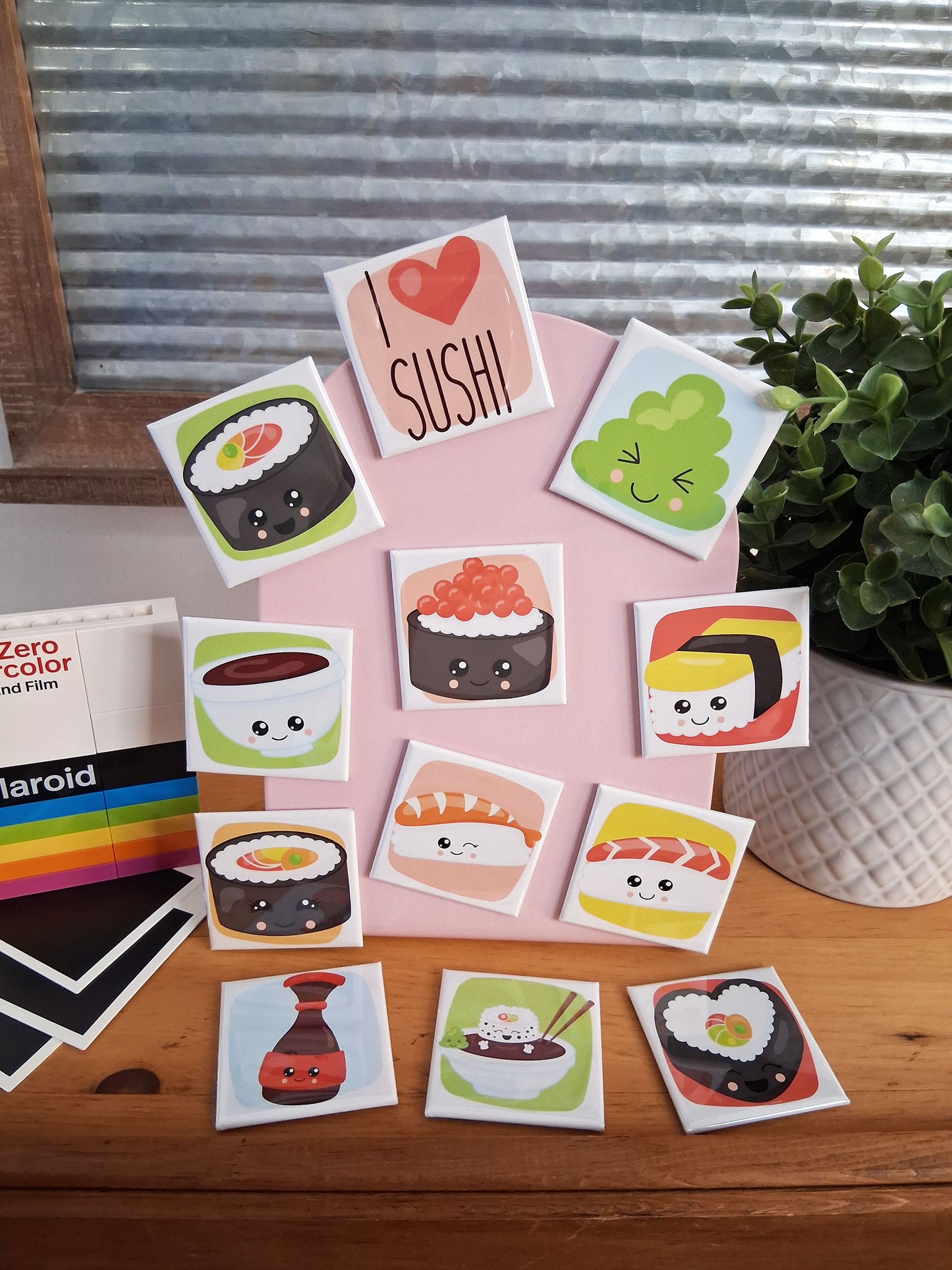 12 aimants I love sushi - 2" x 2"