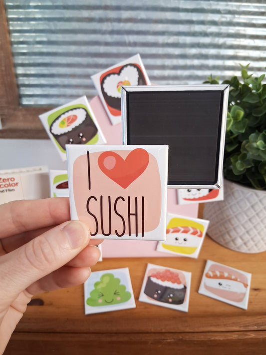 12 aimants I love sushi - 2" x 2"
