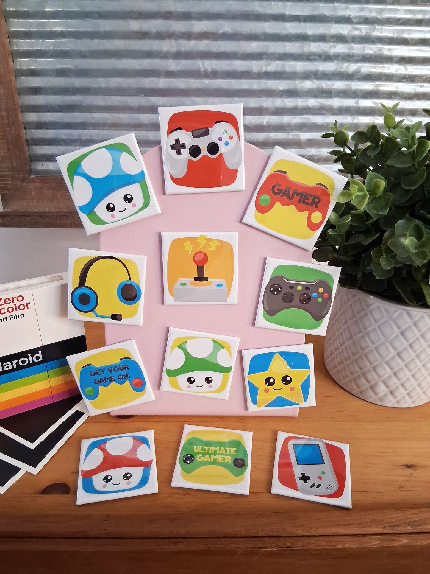 12 aimants Game on - 2" x 2"