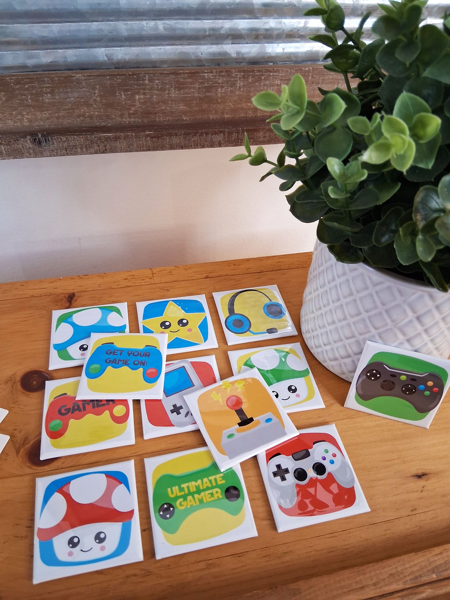 12 aimants Game on - 2" x 2"