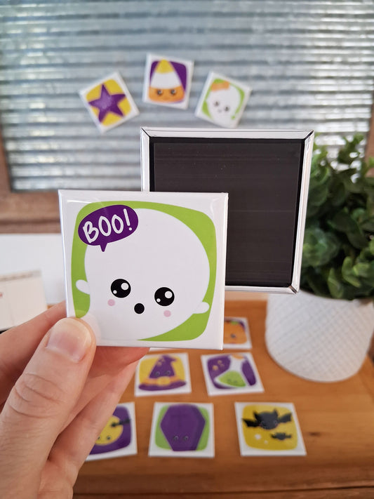 12 aimants Boo - 2" x 2"