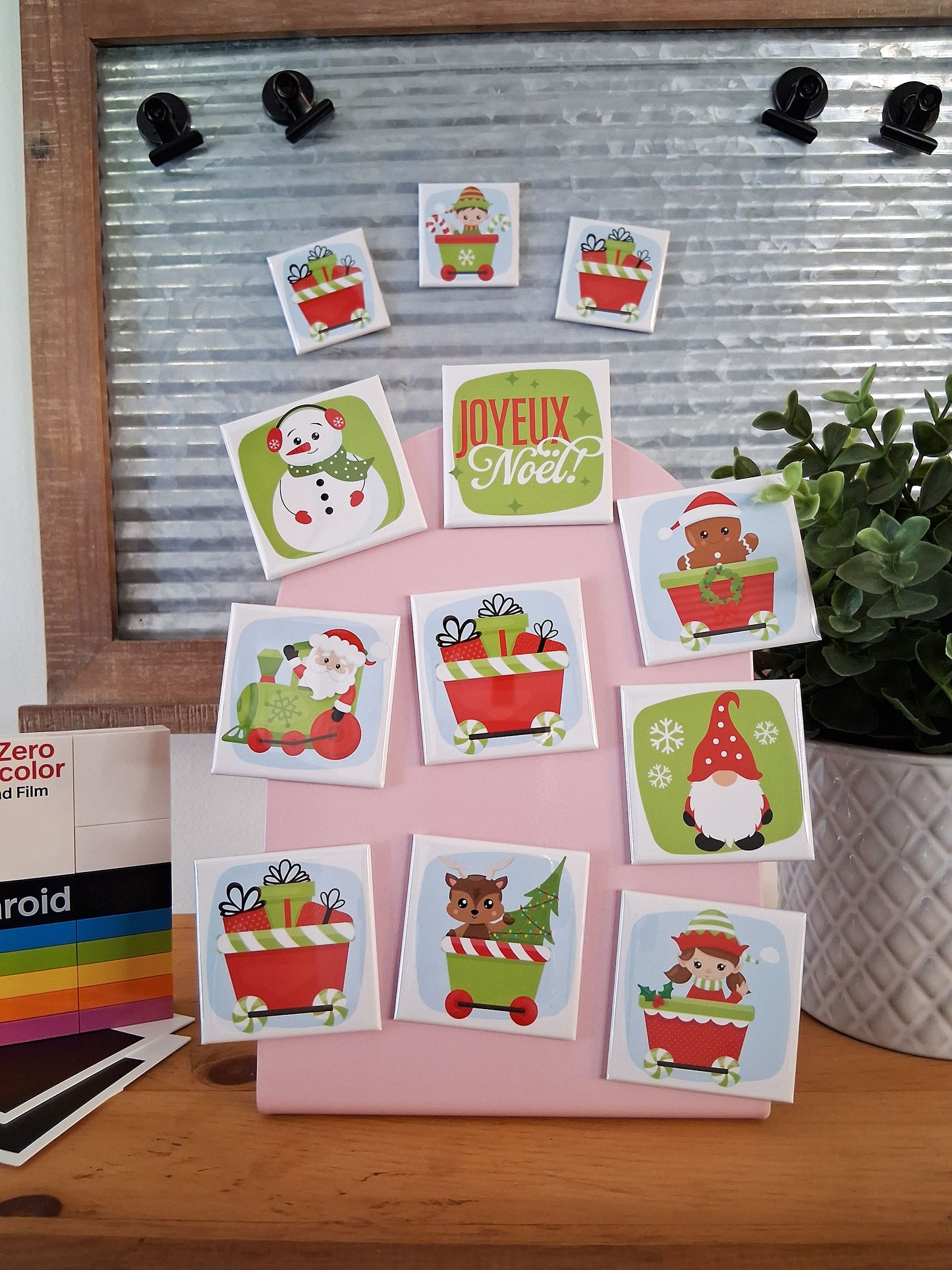 12 aimants Noël express - 2" x 2"