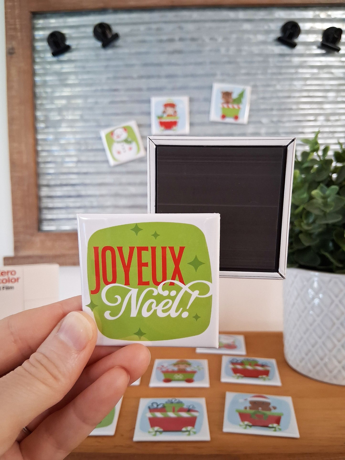 12 aimants Noël express - 2" x 2"