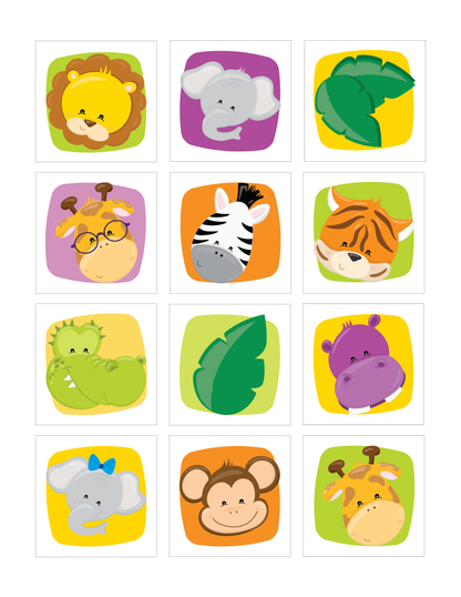 12 aimants Roi de la jungle - 2" x 2"