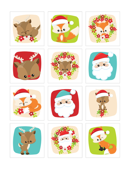 12 aimants Ho! Ho! Ho! - 2" x 2"