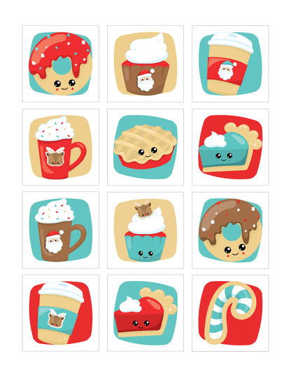 12 aimants Délices de Noël - 2" x 2"