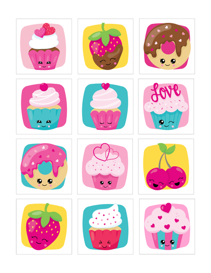 12 aimants Cupcake - 2" x 2"